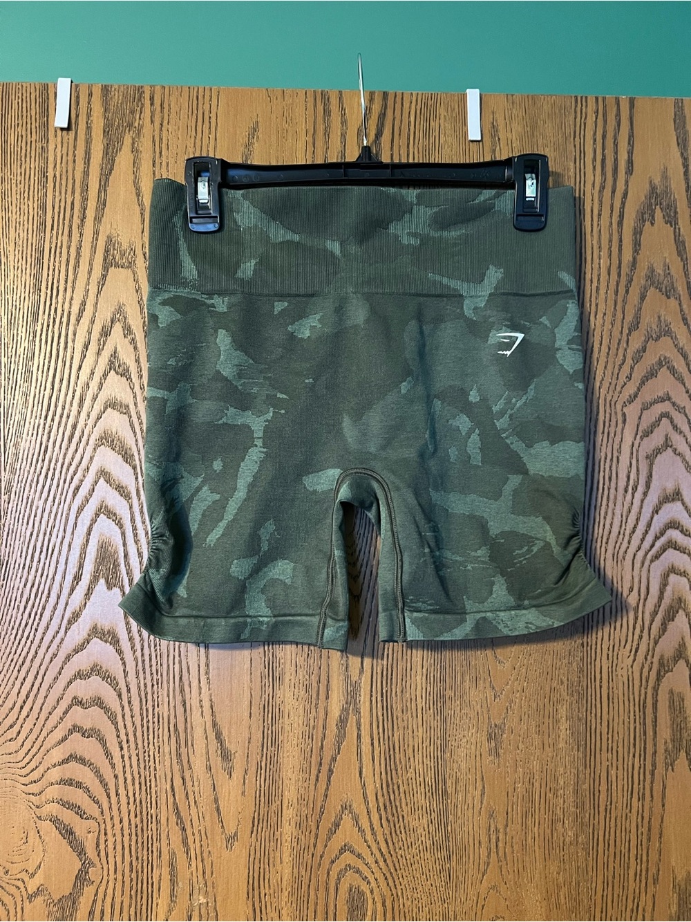 Gymshark Women’s Olive Camo High-Rise Bike Shorts